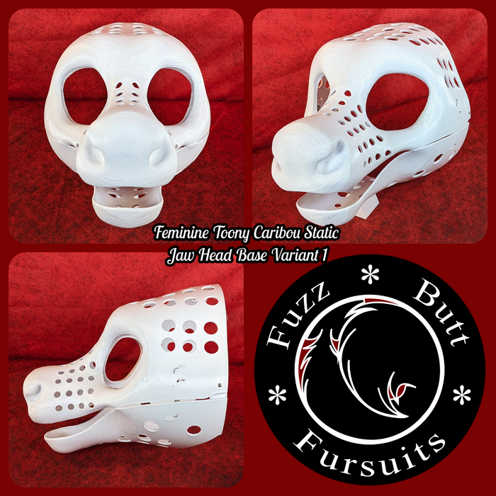 Feminine Toony Caribou/Reindeer Static Jaw Head Base Variant 1