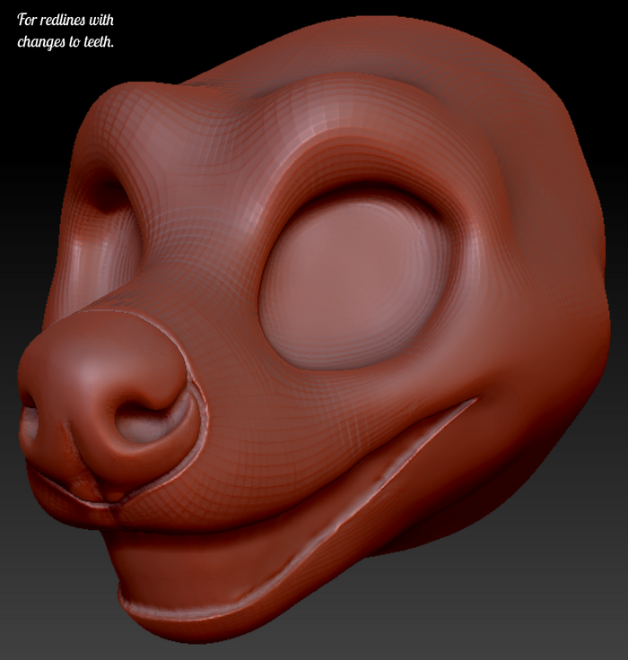 Feminine Toony Hyena Head Base Variant 2