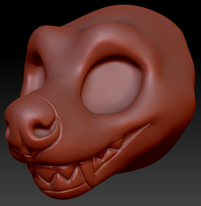 Feminine Toony Hyena Head Base Variant 3