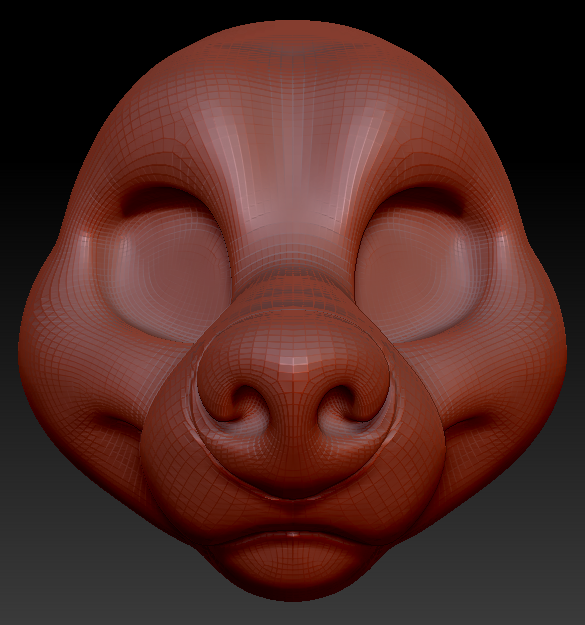 Feminine Toony Large Canine Head Base Variant 1