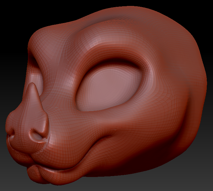 Feminine Toony Leaf-nosed Bat Head Base Variant 1