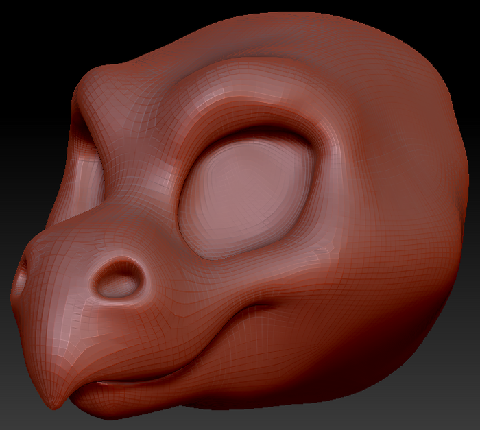 Feminine Toony Point-nosed Dragon Head Base Variant 1