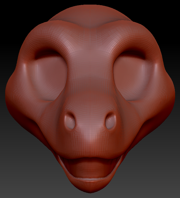 Feminine Toony Raptor Static Jaw Head Base Variant 1