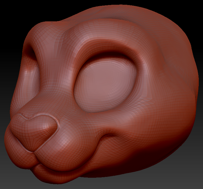 Feminine Toony Small Cat Head Base Variant 1