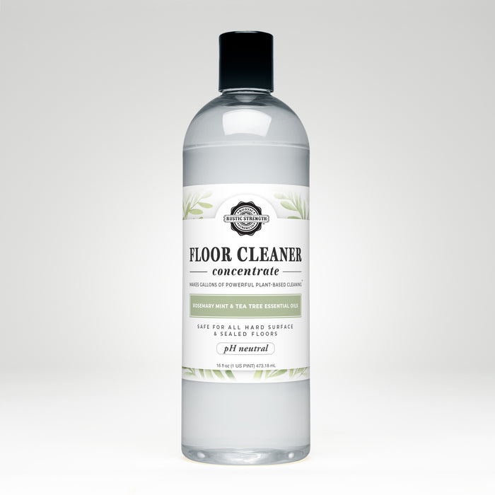 Rustic Strength, Floor Cleaner Concentrate, 16oz, Plastic with flip top cap, Rosemary, Mint & Tea Tree -
