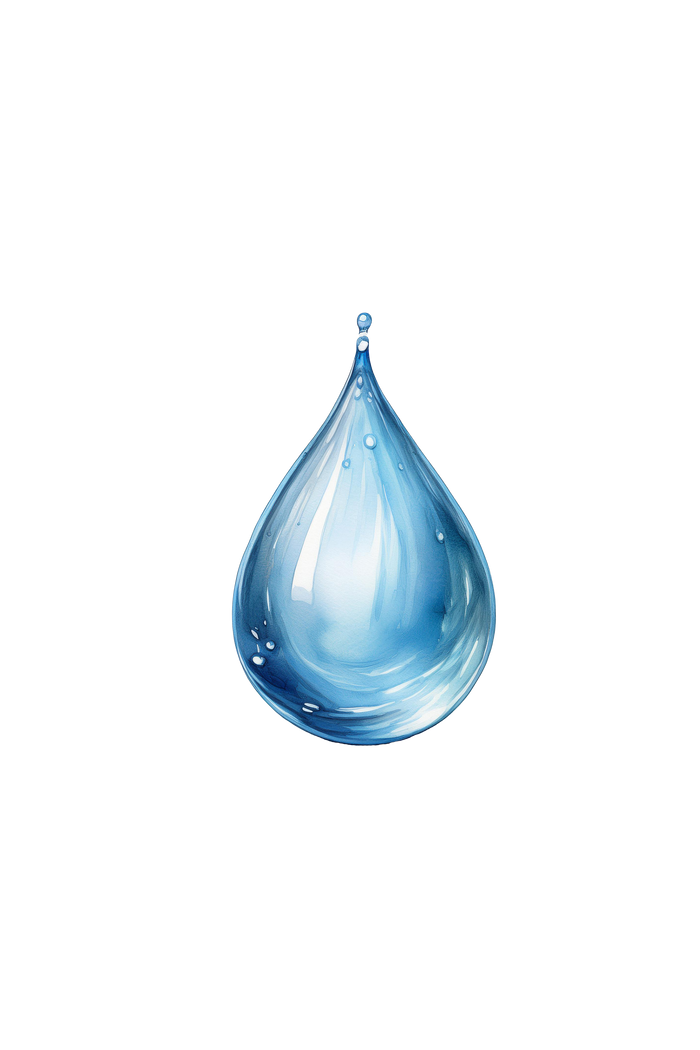 Rustic Strength - watercolor image of water droplet representing Unscented option