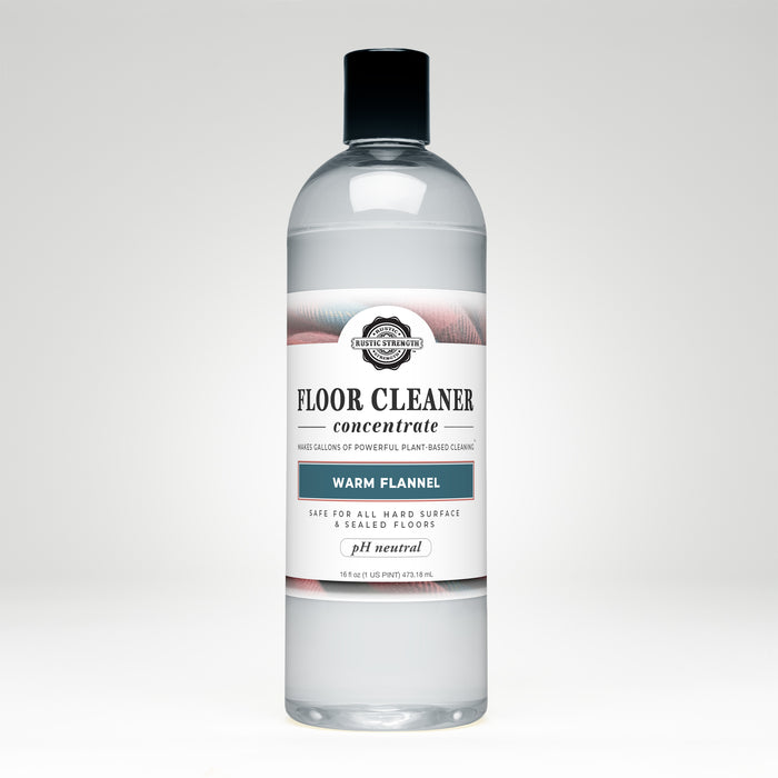 Rustic Strength,  floor cleaner concentrate, 16oz, Plastic with flip top cap, Warm Flannel