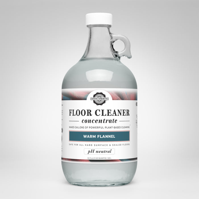 Rustic Strength, Floor Cleaner Concentrate, Half Gallon, Glass Jug, Warm Flannel