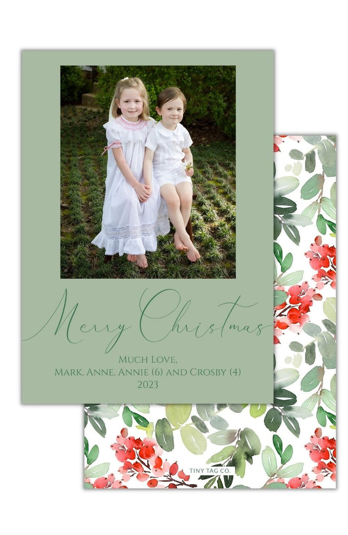 Floral Sage Christmas Card