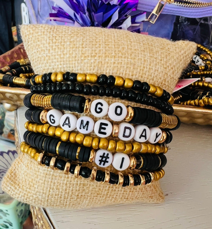 Game Day Spirit Beaded Bracelet Stack