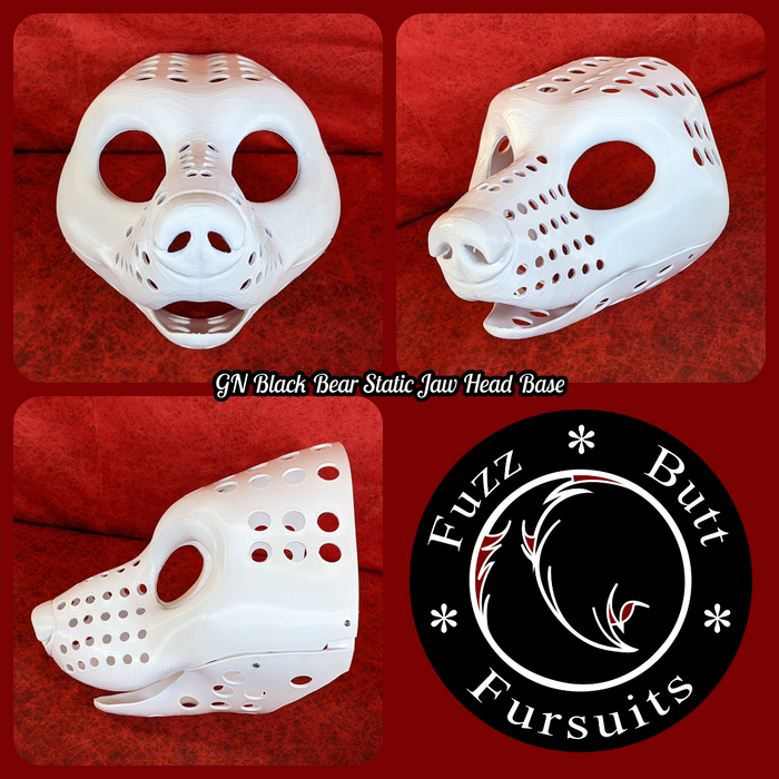 Gender Neutral Black Bear Static Jaw Head Base