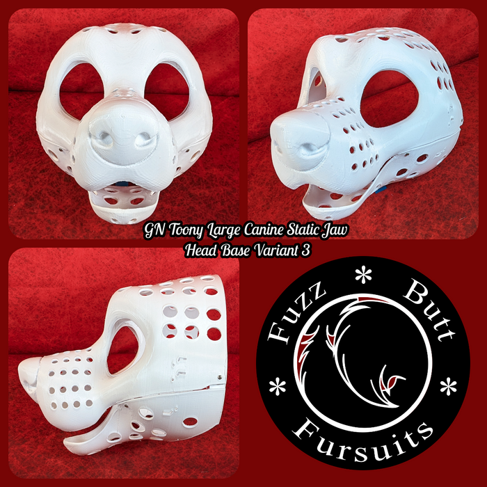 Gender Neutral Toony Large Canine Static Jaw Head Base Variant 3