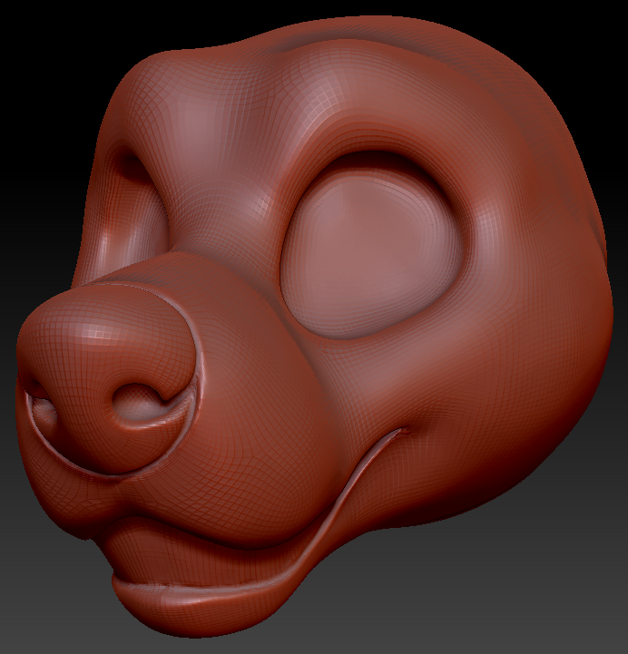Gender Neutral Toony Large Canine Static Jaw Head Base Variant 3