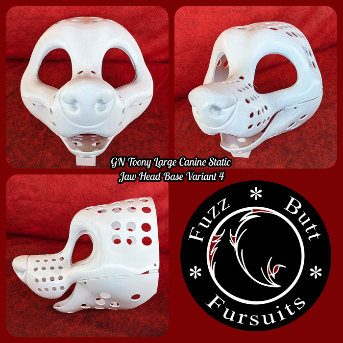 Gender Neutral Toony Large Canine Static Jaw Head Base Variant 4