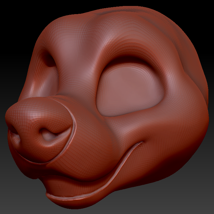 Gender Neutral Toony Large Canine Static Jaw Head Base Variant 4