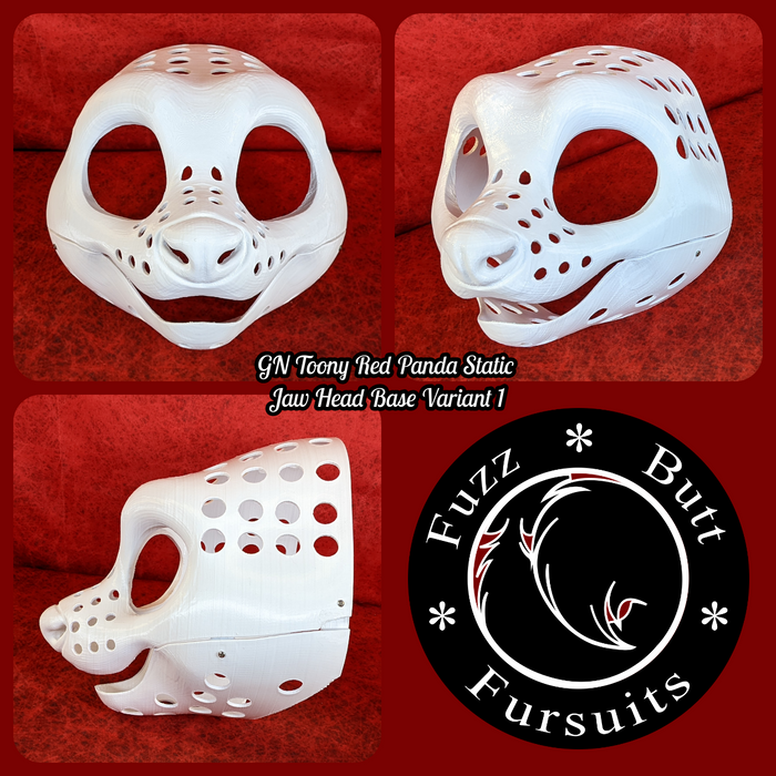 Gender Neutral Toony Red Panda Static Jaw Head Base Variant 1