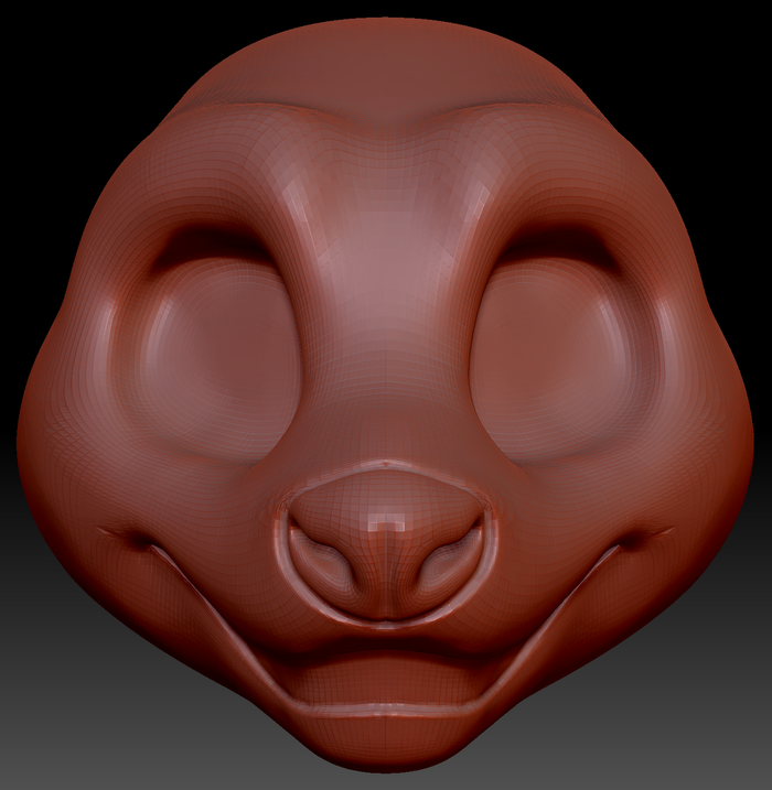 Gender Neutral Toony Red Panda Static Jaw Head Base Variant 1