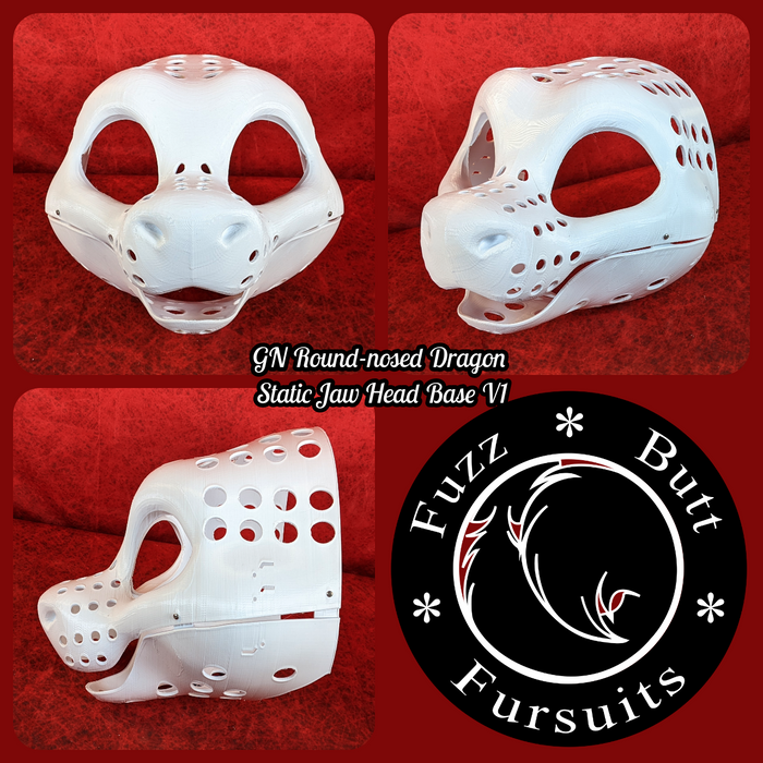 Gender Neutral Toony Round-nosed Dragon Static Jaw Head Base Variant 1