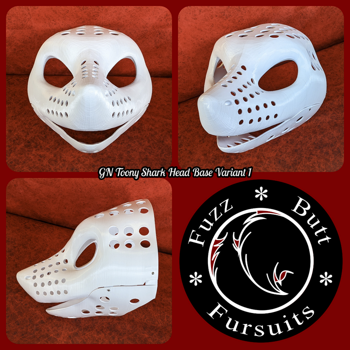 Gender Neutral Toony Shark Static Jaw Head Base Variant 1