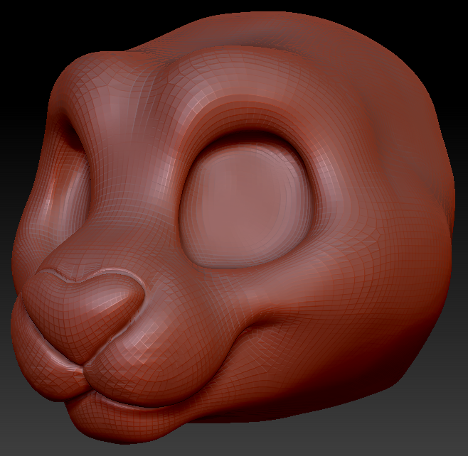 Gender Neutral Toony Small Cat Head Base Variant 2