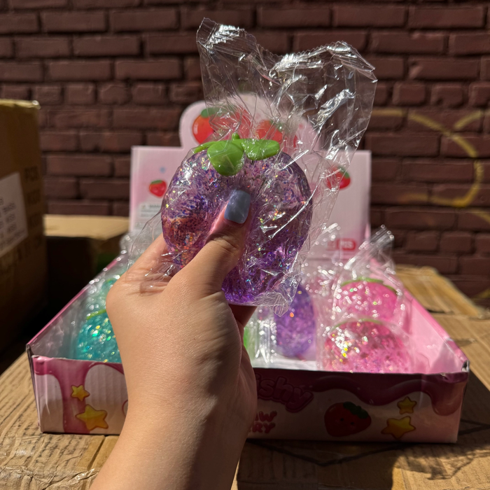 Glitter Strawberry Soft Sugar Squish Toy