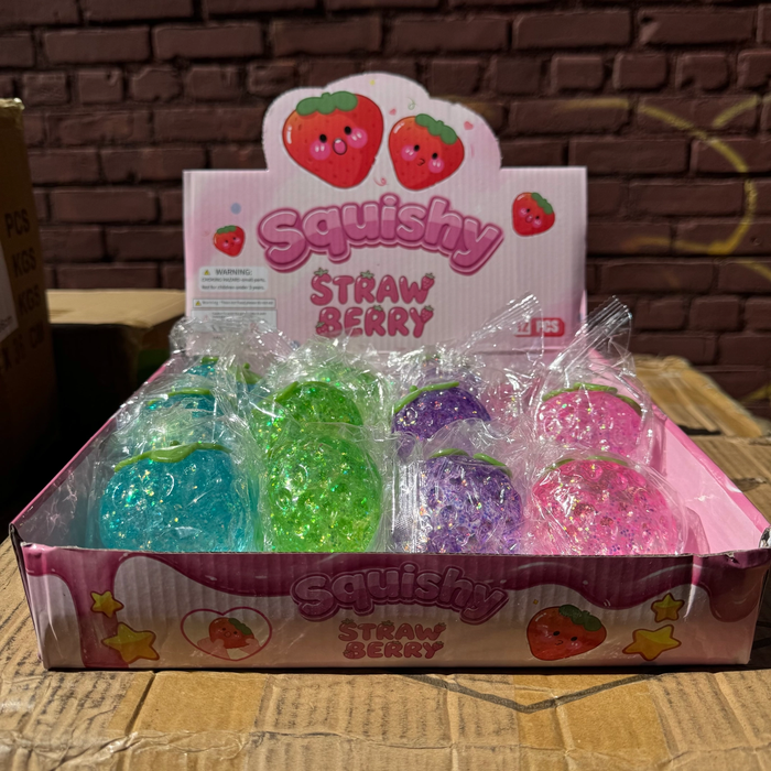Glitter Strawberry Soft Sugar Squish Toy