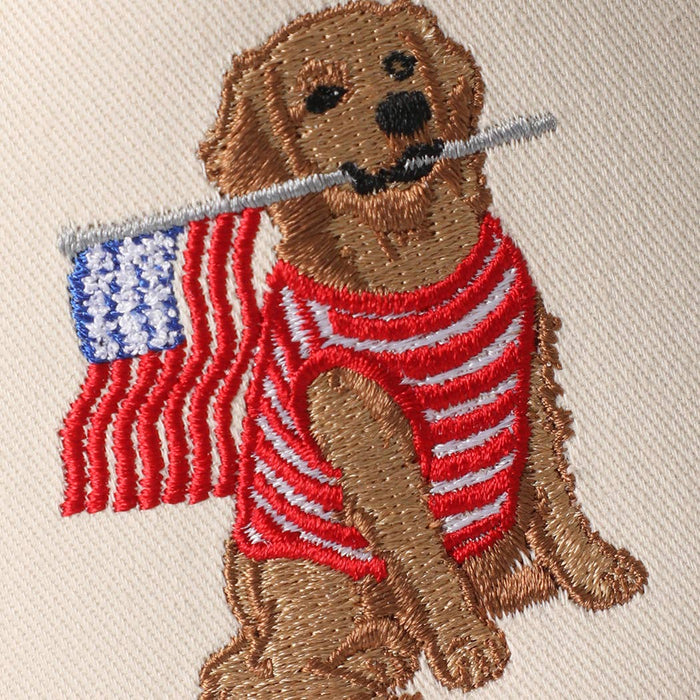 Golden Retriever USA Flag Denim Trucker Hat