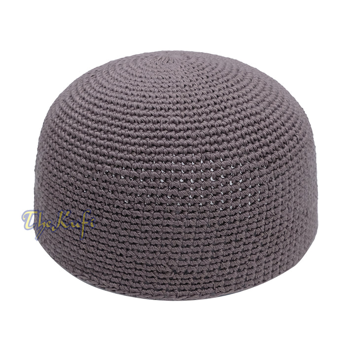 Graphite Gray Hand-Crocheted 100% Cotton Kufi Hat Design and Comfortable Fit
