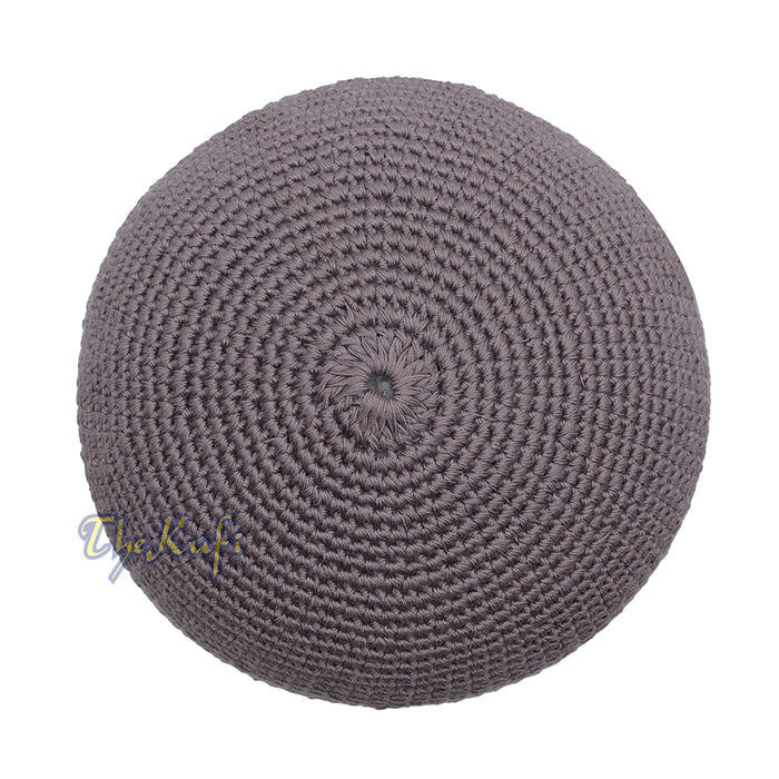 Graphite Gray Hand-Crocheted 100% Cotton Kufi Hat Design and Comfortable Fit