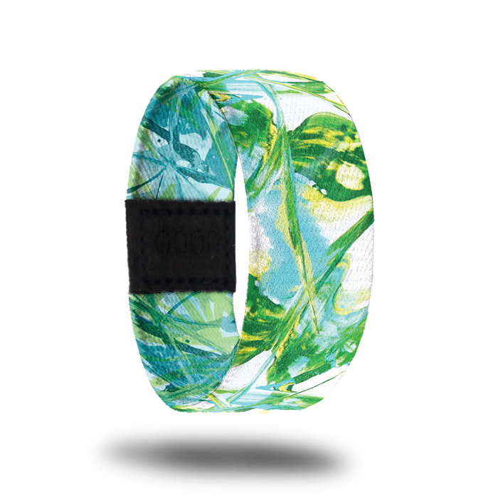 Outside design of Grow Every Day. Illustration of plant life in green and light blue colors