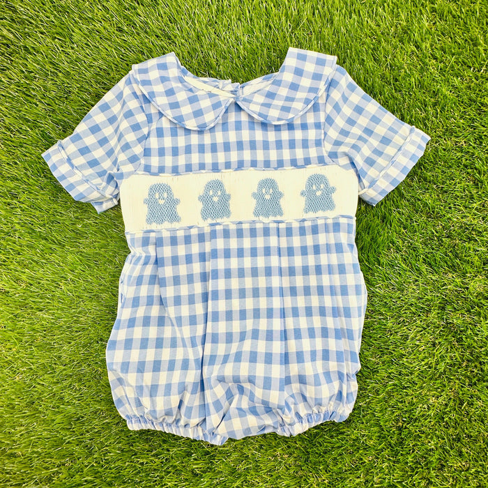 Halloween Ghost Smocked Boy's Bubble