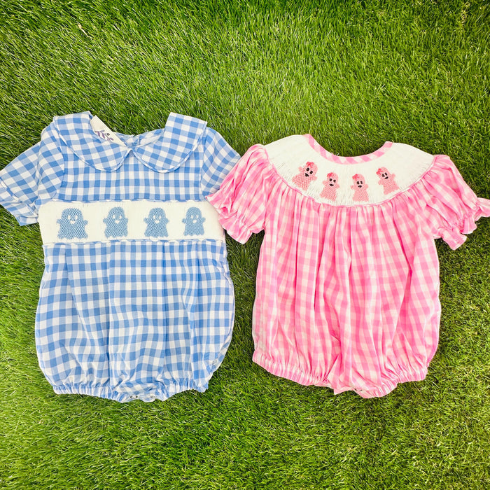 Halloween Ghost Smocked Boy's Bubble