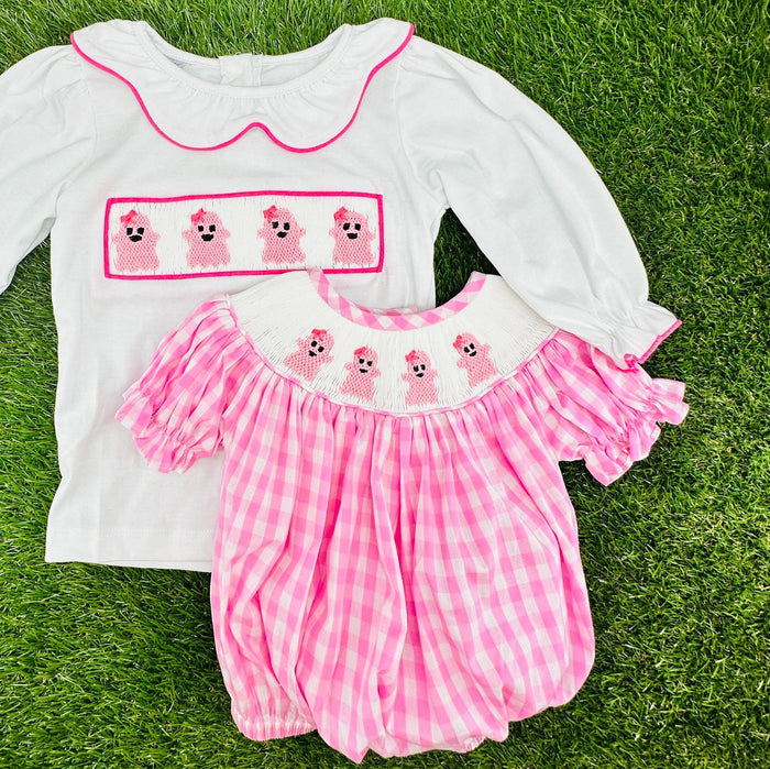 Halloween Ghost Smocked Shirt