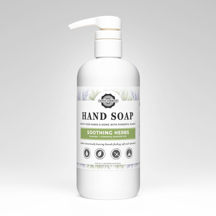 Rustic Strength,Hand Soap,16 oz Plastic, Soothing Herbs