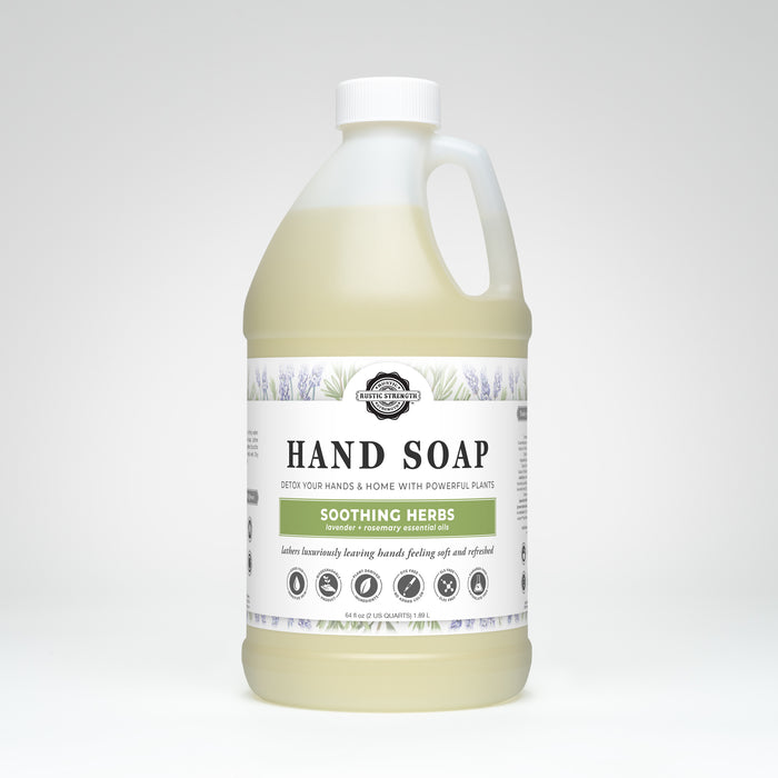 Rustic Strength,Hand Soap, 64 oz Plastic, Soothing Herbs