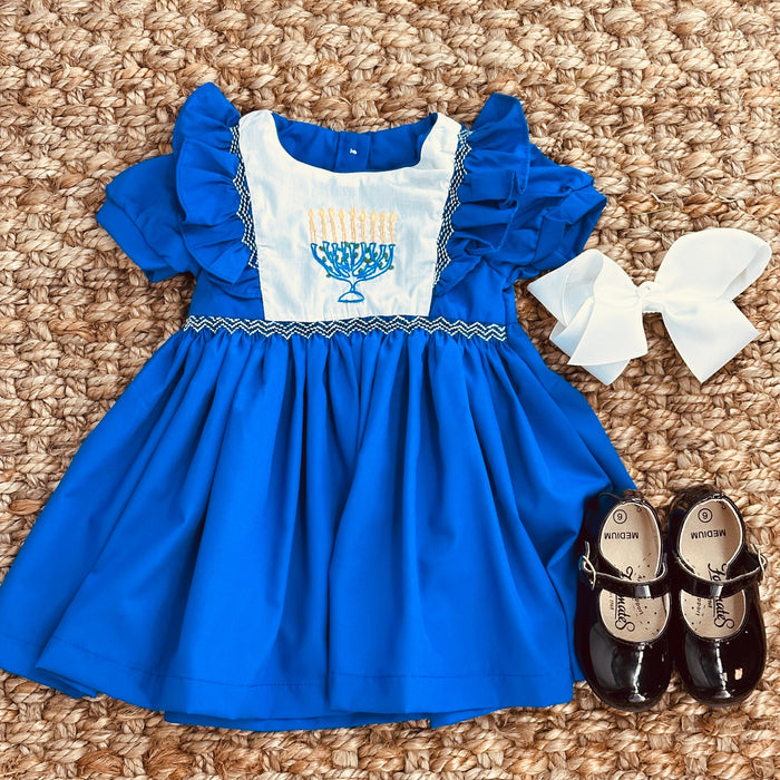 Hanukkah Smocked Avignon Dress