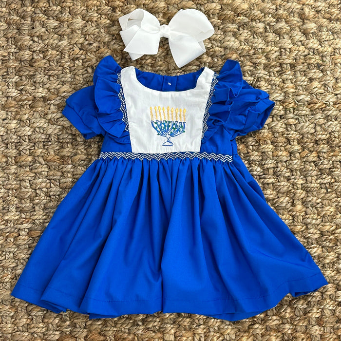 Hanukkah Smocked Avignon Dress