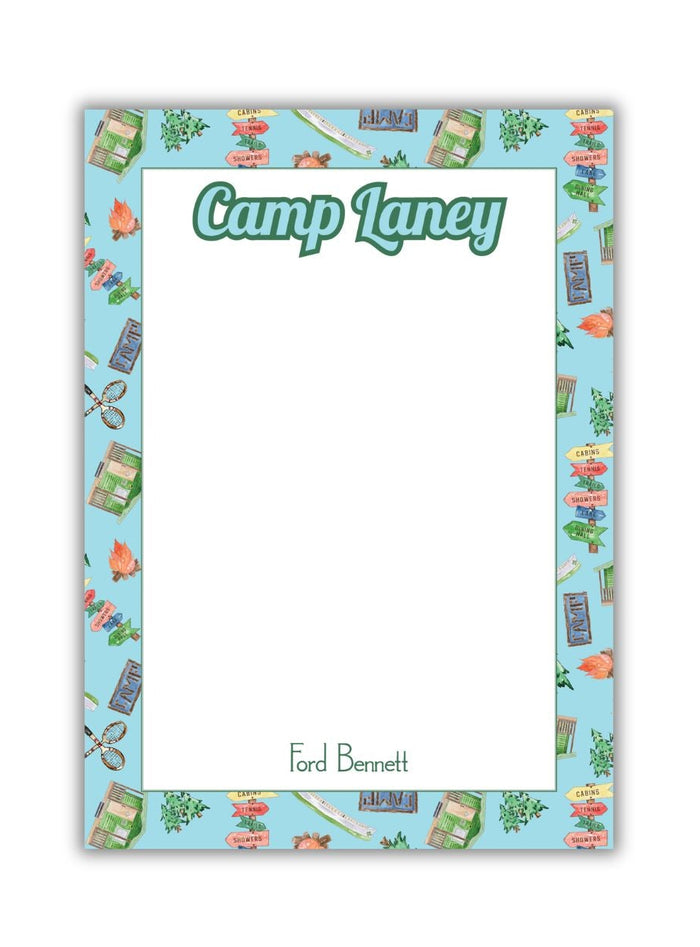 Happy Camper Notepad Blue Pines