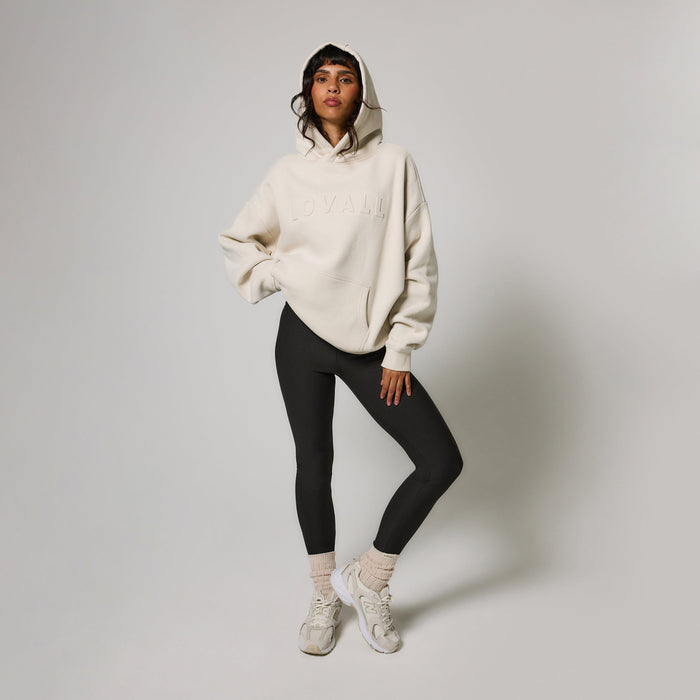 Heavyweight Embossed Oversized Hoodie - Ecru