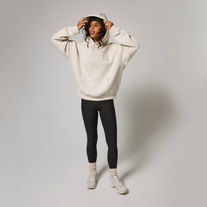 Heavyweight Embossed Oversized Hoodie - Ecru