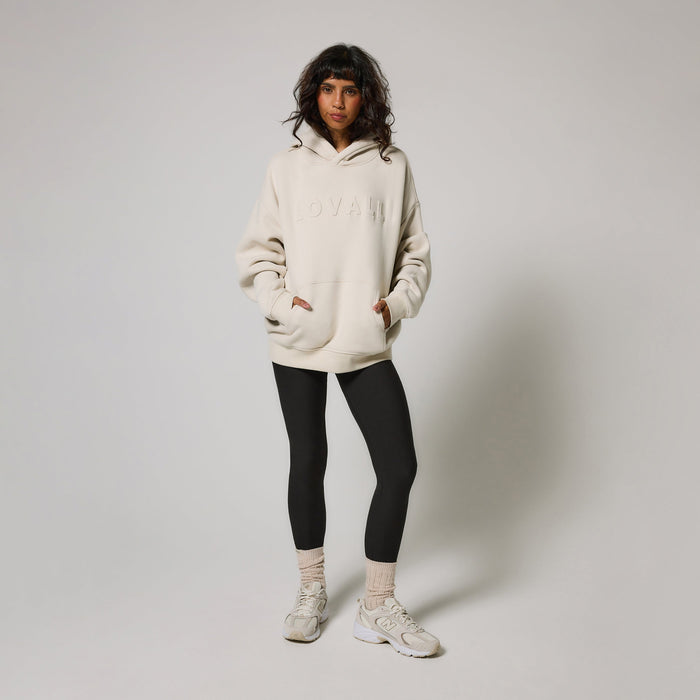 Heavyweight Embossed Oversized Hoodie - Ecru
