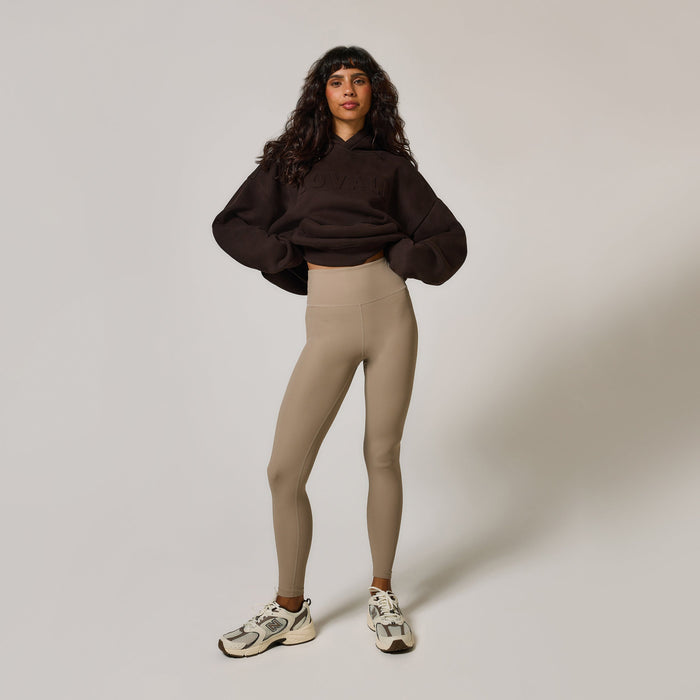 Heavyweight Embossed Oversized Hoodie - Espresso Brown