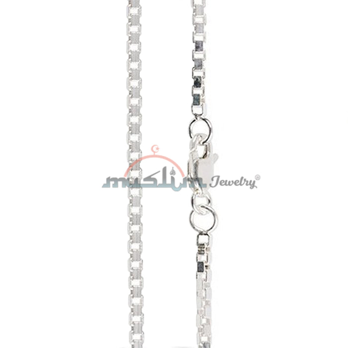 High Quality Sterling Silver Sturdy 35 Gauge Square Box Chain 2x2 mm Jewelry Necklace