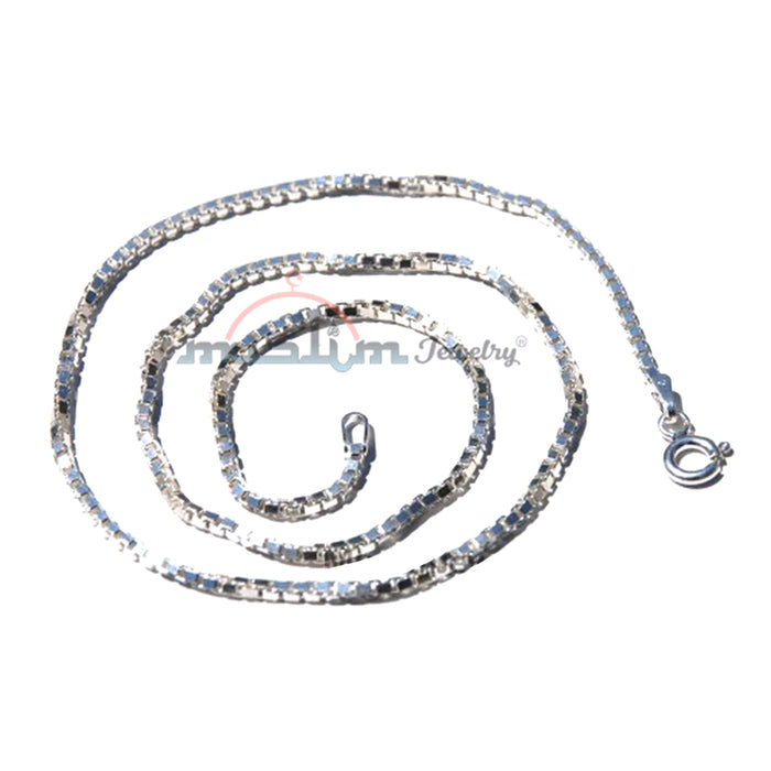 High Quality Sterling Silver Sturdy 35 Gauge Square Box Chain 2x2 mm Jewelry Necklace