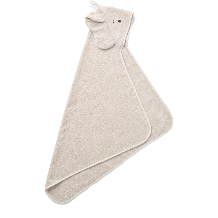 Liewood - Hooded Towel - Organic Cotton - Elephant/Sandy - Full Look