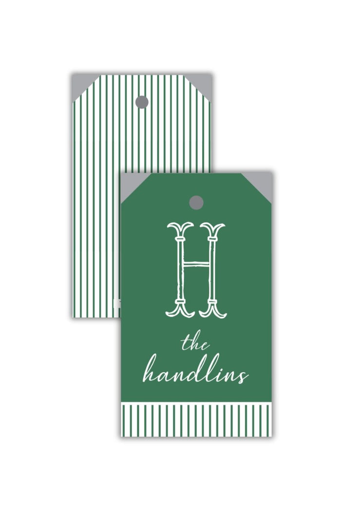 Hunter + White Pinstripe Hangtag