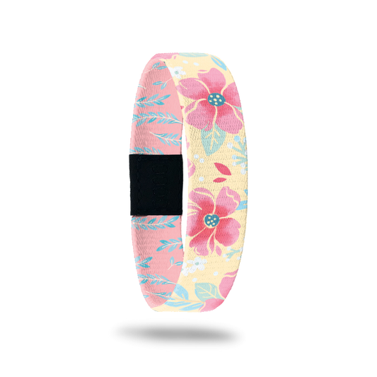 Product photo of the outside of i choose joy. It is light yellow background with pink flowers and light green leaves.