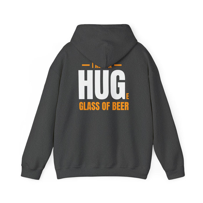 navy hoodie with i need a huge glass of beer funny beer slogan design