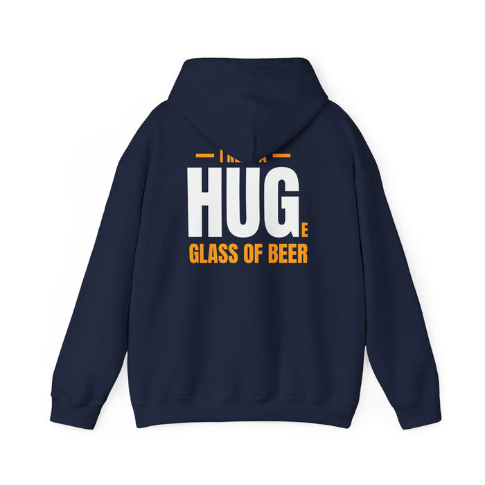 maroon hoodie with i need a huge glass of beer pub humour print gift for him