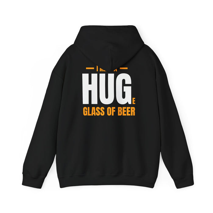 royal blue hoodie with i need a huge glass of beer funny slogan for beer fans